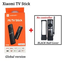 xiaomi mi tv 스틱 글로벌 안드로이드 9.0 tv fhd hdr 쿼드 코어 +, n 범용 어댑터, 블랙 하프 커버 추가