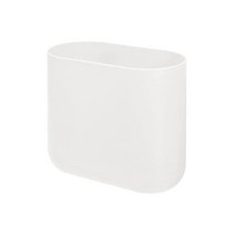 iDesign 재활용 플라스틱 슬림형 타원형 폐기물 바구니 The Cade Collection – 10.625” x 5.5” x 9.75” 코코넛, 슬림 쓰레기통