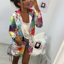 빅사이즈원피스 77 88 99 4XL-5XL 여성 인쇄 자켓 봄 가을 다채로운 넥타이 염색 후드 코트 스웨터 포켓 지퍼 느슨한 플러스 사이즈 5 여성