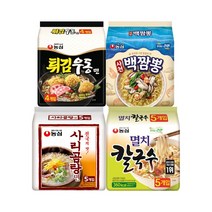 농심 튀김우동면x 4봉 + 사천백짬뽕x 4봉 + 사리곰탕면x 5봉 + 멸치칼국수x 5봉, 단품