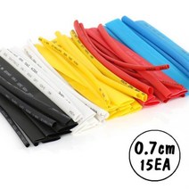 열 수축 튜브 세트 0.7x15cm 화이트 15EA 단선방지 케이블결속 케이블방수 케이블튜브 고무관, !@상품선택@-, !@상품선택@!
