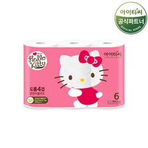헬로키티 도톰 4겹 6롤 화장지 (25M 6롤X1팩) 총 6롤, 단품, 6개