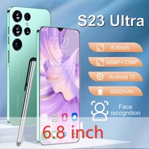 핸드폰VR 울트라 6.8 HD 스크린 스마트폰 S23 휴대폰 16G + 1T 5G 듀얼 심 셀룰러 안드로이드 잠금 해, 08 Green 16GB 1TB