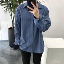 라일라이 여름 마린넨 히든버튼 남자 남방 셔츠