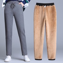 여성 벨벳 스포츠 레깅스 양털 바지