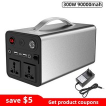 태양열 발전기 전원 공급 장치 휴대용 보조 배터리 파워 뱅크 인버터 USB C PD 야외 캠핑용 90000mAh 300W, [01] 300W 90000mah, [01] 220V