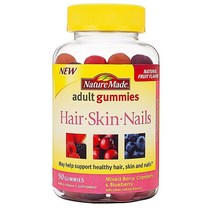 Nature Made 어덜트 구미 비오틴 100mg 90 젤리 4 개, 4병, 90정