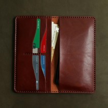 핸드메이드 빈티지 고급 수제 가죽 핸드폰 장지갑