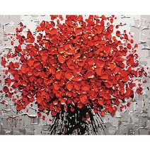 손으로 그린 diy 유화 장식 그림 아크릴 디지털 유화 DIY 유화 세트, YC2088 레드 부케, 40*50cm 콤보 상자 색상 상자 포장