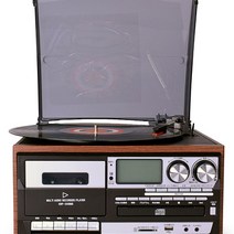 블루투스 LP플레이어 턴테이블 CD 카세트 플레이어 빈티지전축 라디오 레코드 모던 축음기 와이프생일선물 센스있는집들이선물 실버 블랙 그레이, 단일사이즈, 스탠다드 블랙