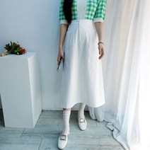 도도스타일 코튼데일리 A라인 키작녀 롱스커트