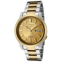 세이코 남성용 SNK792 세이코 5 오토매틱 골드 다이얼 투톤 스테인리스 스틸 시계