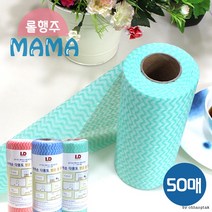 친환경 키친타올 뜯어쓰는 행주 50매 x 4개입, 4p 색상랜덤