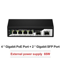 네트워크 스위치 poe 스위치 4 포트 with gigabit sfp vlan cctv, 42초 65w