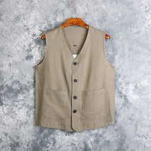 남성 조끼 데일리 캐주얼 민소매 나시 여름 얇은 차이나 남성 린넨 루즈핏 베스트에 오버사이즈 빈티지 면 린넨 나시 민소매