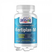 Wilson Nutra Fertiplan-M 남성용 임신 보충제 (60정) 정자 카운트 부스터 고급 포뮬라 운동 지원 천연 남성 사전 임신 비타민 남성용 건강 향상 알약