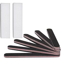 K-블랙우드 6개 네일 파일 및 2개 버퍼 전문 매니큐어 도구 키트 직사각형 아트 케어 버퍼 블록 도구 100/180 그릿, 8