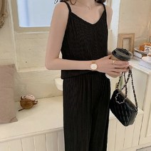 여성 데일리 투피스 상하세트 스트립 나시 & 팬츠