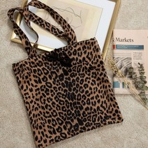 키메라제이 호피 레오파드 리본 에코백