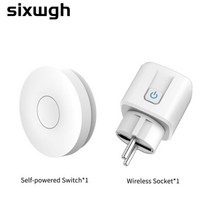 SIXWGH스위치 소켓 EU 플러그 무선 원격 제어 온오프 전원 콘센트 배터리가 필요 방수 벽 스위치, 한개옵션1