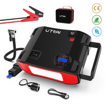 Utrai 자동차 점프스타터 휴대용배터리점프 12v, 블랙개