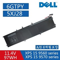 DELL 6GTPY (97WH) 5XJ28 GPM03 배터리 6GTPY XPS 15 9560 i7-7700HQ(2017년)CP6DF 델노트북배터리