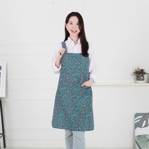 클린유니폼 주방 카페 식당 단체 행사 시장 미용실 PU코팅 방수 앞치마 3패턴, 플라워