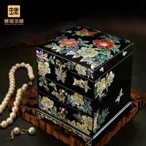 자게장 자개장 나전칠기장 나비장 옷장 보석함 돌반지 귀걸이 보관결혼 선물, 블랙개