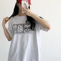러브앤시티 포스카툰 루즈핏 반팔티셔츠 데일리룩