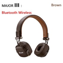 마샬호환호환 이어패드 Marshall Major IV 4 블루투스 헤드폰 딥 베이스 인체 공학적 디자인 III II 2 3/4 접이식 스포츠 무선 및 유선 이어폰, [04] III BT Brown