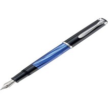 펠리칸M200만년필펠리칸 801935 u2013 만년필 라인 M205 클래식 블루 마블 / 블랙 디테일 실버 스테인리, 한개옵션0, 한개옵션1