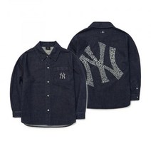 MLB 엠엘비 일루젼 메가로고 데님 셔츠 NY (D.Navy)