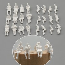 모형 제작 재료 마이크로 사람들 모델 앉은 흰색 피규어 스케일 1:87-200 기차 인간 장면 레이아웃 빌딩 모, 01 scale 200