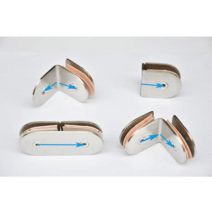 무타공 욕실 유리 도어 파티션 거울 경첩 고정 클립, 180도 양측고정클립 / 304재질