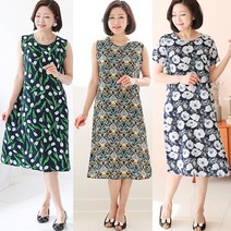 [우일인견]바캉스룩 국내산 인견100% 냉감 원피스 반팔/나시 택1