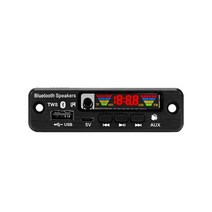 카오디오 핸즈프리 차량용 블루투스 5.0 변조기 MP3 플레이어 키트 무선 FM 수신기 디코더 보드 USB 3.5m, 01 Black