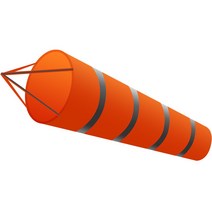 바람 풍량 측정 윈드삭 풍향기 풍항계 풍속계, 오렌지 화이트 80cm, 1개