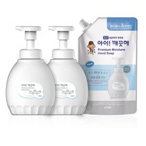 아이깨끗해 프리미엄 모이스처 폼 핸드솝 세트 - 힐링코튼 (용기) 450ml 2개 + (리필) 600ml