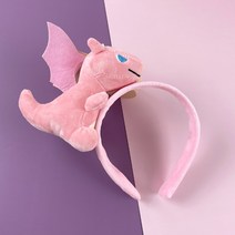 아이템팡 동물 머리띠 놀이동산 파티 운동회 생일 놀이공원, 드래곤인형-핑크