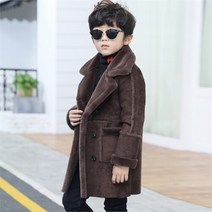 위블앤 키즈 아동 롱코트 남아 디자인 겨울 털 가죽 무스탕