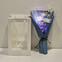 로즈데이 작은꽃다발 시들지않는꽃 임신축하꽃 성년의날 미니꽃다발 졸업 졸업식, 아쿠아마린