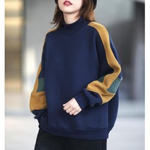 위위브렌 여성용 환절기 질감이 배색 맨투맨