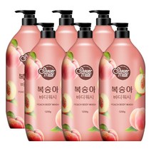 샤워메이트 복숭아 바디워시 (1200ml) 대용량, 1200g, 6ea