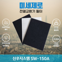 신우시스템 SW-150A 전열교환기필터 아파트환기장치필터 (H13등급헤파필터1장+카본탈취필터2장) 미세제로, 자가교체