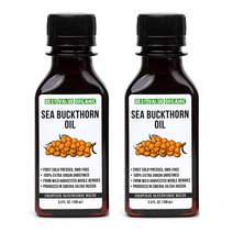 Best Value Organic 시베리안 씨벅톤 오일 100ml 2개 100% 냉압착 비정제 비타민 나무 오일 Sea Buckthorn Oil, 1세트