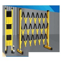 접이식 바리게이트 이동식 휀스 출입통제 자바라, 1.2 미터 x 3 미터 길이 노란색 검정색, 1개