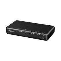 BUFFALO Giga 지원 플라스틱 케이스 AC 전원 8포트 LSW6-GT-8EPL/BK 블랙 스위칭 허브 저비용 모델 벽걸이 설치 지원, 상품명참조