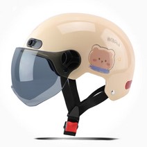문라이트 초경량 스쿠터 전기자전거 헬멧 킥보드 오토바이 전동 자전거, 베어브라운, 스모크쉴드