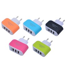 태양광 배터리 휴대용 미니 캔디 컬러 3 USB 포트 충전기 PP 난연 쉘 EU 플매트 카펫 러그 어댑터 아이폰 호환 12 삼성 화웨이, [03] pink, [01] Eu
