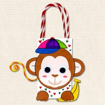 원숭이종이가방만들기 미술재료 유아미술 어린이집수업 집에서하는놀이